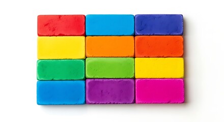 Colorful clay modeling playdough bright art craft plasticine blocks creative vibrant design