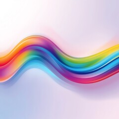 Vibrant abstract rainbow wave with smooth gradient on light background.