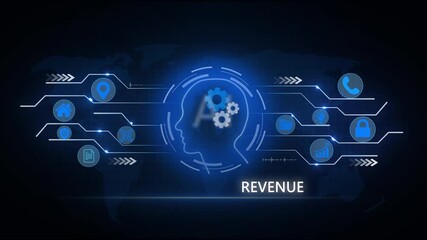 Digital Revenue Concept With Global social network connection concept showing digital data communication across the earth background - Powered by Adobe