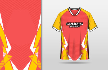 Sport jersey design with red and yellow background