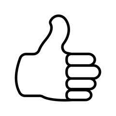 Thumbs Up Line Icon A simple thumbs-up line icon representing approval, positive feedback, or agreement.