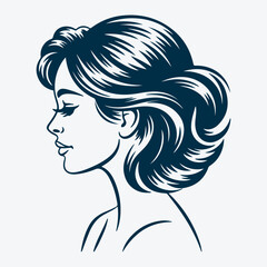 Vintage Woman Profile Silhouette
