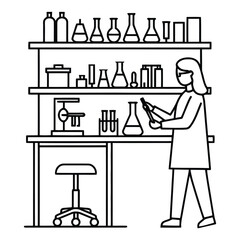 Female scientist working diligently in a well-equipped research laboratory environment with instruments