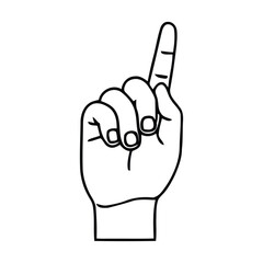 Isolated Upward Pointing Index Finger Hand Gesture Vector Illustration