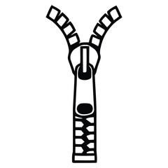 Essential Fastener Design Element Zipper Clothing Accessory Detailed Outline Style