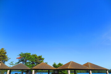 快晴のあおぞらの狭山湖の風景1