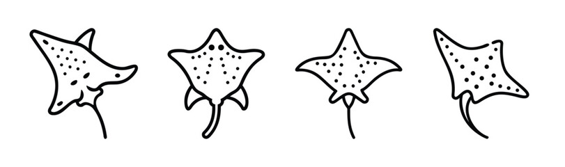 Spotted eagle ray vector illustration animal marine life scalable graphic