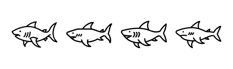 Dynamic tiger shark vector illustration for marine themes