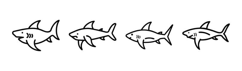 Vector illustration of a thresher shark swimming in water