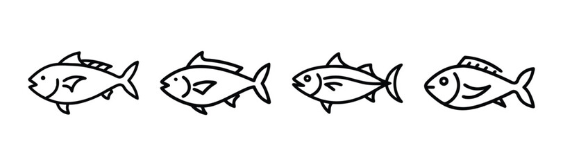 Vector illustration of a tuna fish swirling in water motion