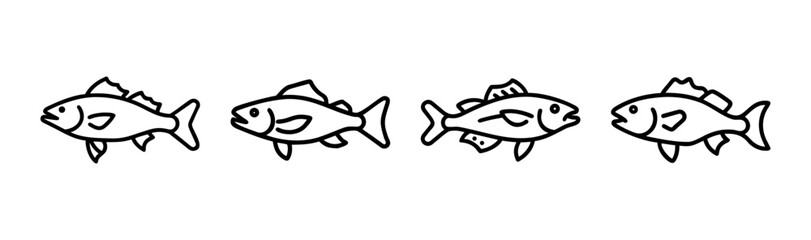 Vector illustration of a realistic walleye fish icon
