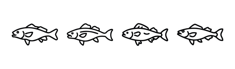 Scalable vector illustration of a walleye fish icon