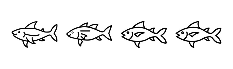 Stylized wolf fish vector illustration scalable icon art