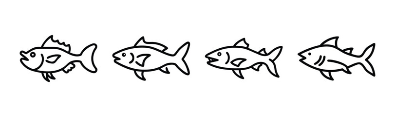 Vector illustration of a wolf fish icon scalable graphic art