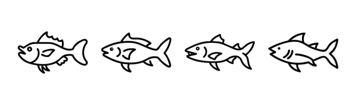 Vector illustration of a wolf fish icon scalable graphic art