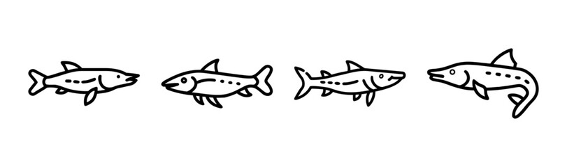 Scalable vector illustration of a pike fish icon