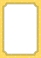 Vector Yellow Frame Border With Dots Background