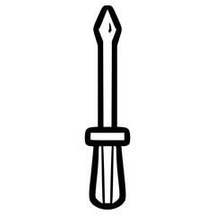 doodle screwdriver illustration hand drawn outline vector