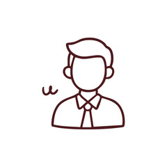 Simple Line Art Illustration of a Man in Tie