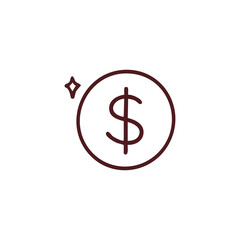 Obraz premium Dollar Coin Icon Vector Graphic