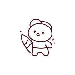 Surfer Bear Character Illustration