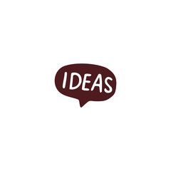 IDEAS speech bubble icon on plain background