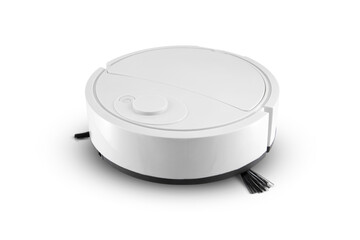 home robotic vacuum cleaner isolated on white background