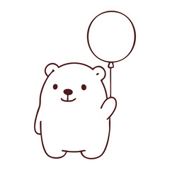 Adorable Cartoon Bear with Balloon Illustration