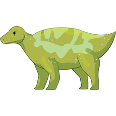 Pixel Art Green Dinosaur With Light Green Markings And White Spots Isolated On Transparent Background Detailed Retro Style Illustration