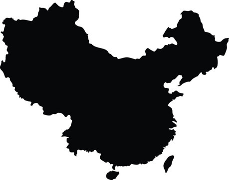 Republic of China map. Map of China vector.