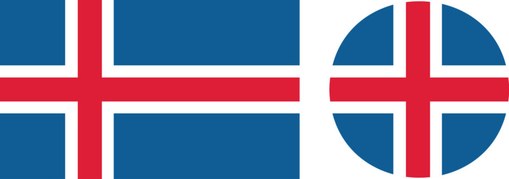 Iceland flag. Iceland flag vector. 