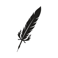 Obraz premium Classic Standing Feather Pen Emblem Representing Strength Wisdom and Timeless Writing
