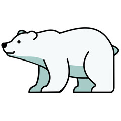 Simple Arctic Wanderer, Minimalist Polar Bear Full Body