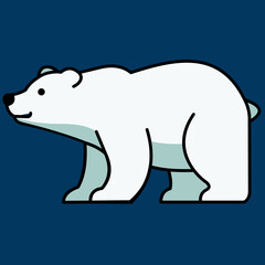 Simple Arctic Wanderer, Minimalist Polar Bear Full Body