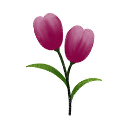 Pink Tulips Crayon