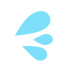 焦りを表すマーク、水しぶきアイコン 、シンプルな水滴マーク