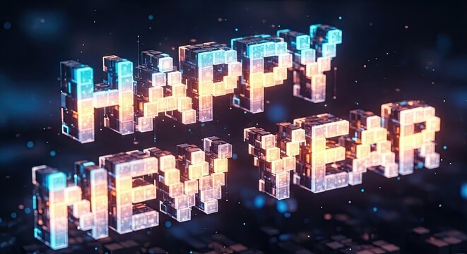 Happy New Year Pixelated Text Animation