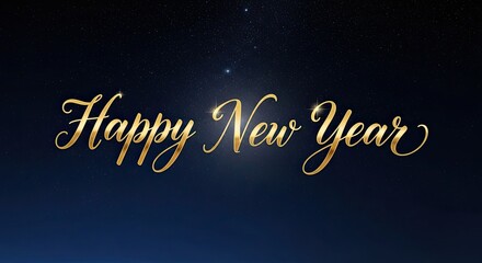 Sparkling Golden Happy New Year Greeting Background