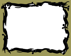 Flaming frame background with black center and brown border