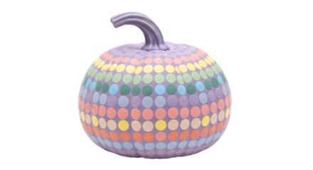Decorative Pastel Polka Dot Pumpkin Festive Fall Autumn Harvest Home Decor Accent for Seasonal Celebrations and Table Centerpieces