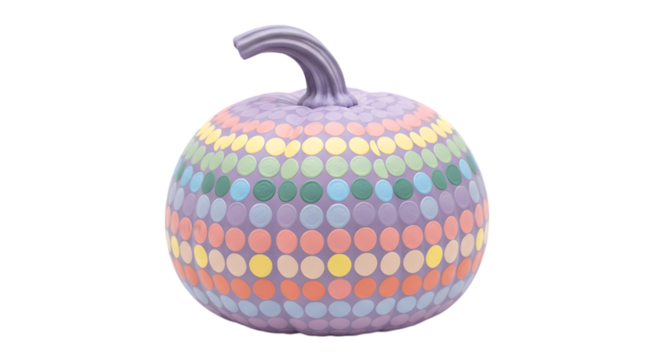 Decorative Pastel Polka Dot Pumpkin Festive Fall Autumn Harvest Home Decor Accent for Seasonal Celebrations and Table Centerpieces