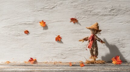 A charming autumn scene where harvest tradition meets subtle whimsy.