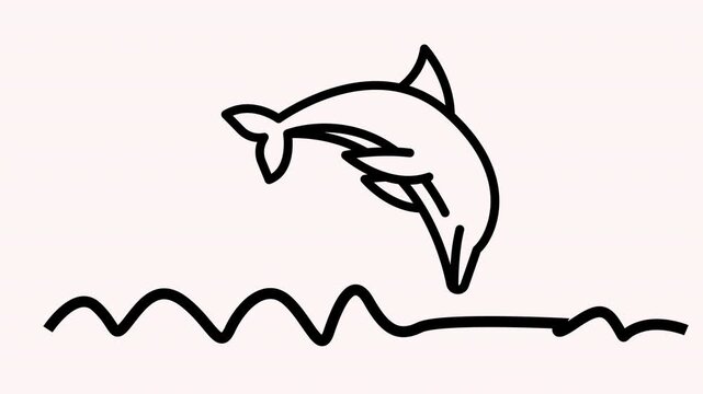 dolphin swim and jump in water video animation motion