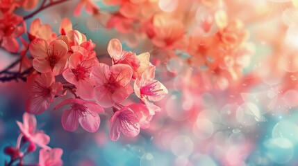 Sakura bloom sunlit petals dreamy garden high resolution photo