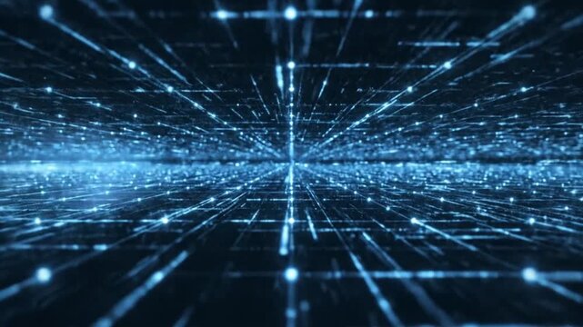 Abstract blue network background with glowing lines and dots in a futuristic design style