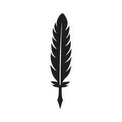 Obraz premium Decorative Swirl Quill Pen Logo Showing Artistic Elegance and Classic Literary Spirit