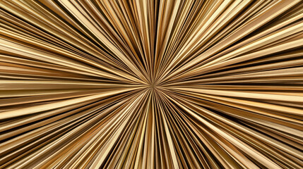 Obraz premium Golden radial burst with dynamic swirling lines creating vibrant abstract background full of energy and motion in warm metallic tones
