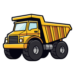 Yellow Dump Truck Vehicle Illustration for Construction and Transportation Projects