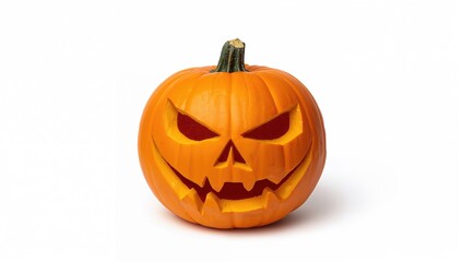 Single Halloween pumpkin with a menacing Jack O'Lantern expression, ideal for seasonal decorations