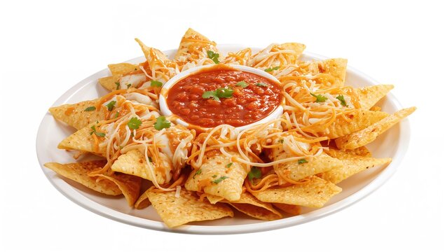 Mexican corn tortilla chips served with salsa dip, fiber-dense choice